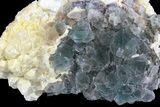 Green Octahedral Fluorite and Calcite Crystal Association - China #138703-2